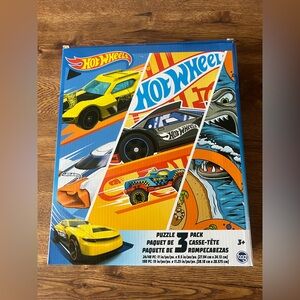 Hot Wheels 3 Pack Puzzle Set (24, 48, 100 pc)
